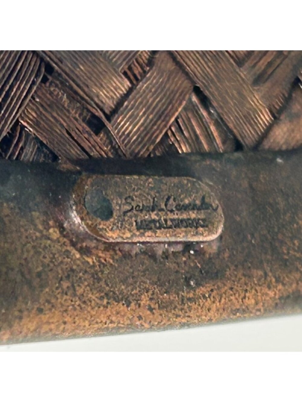Sarah Cavender Metalworks Woven Copper-tone Cuff Bracelet Wide Design Handmade - Picture 5 of 11